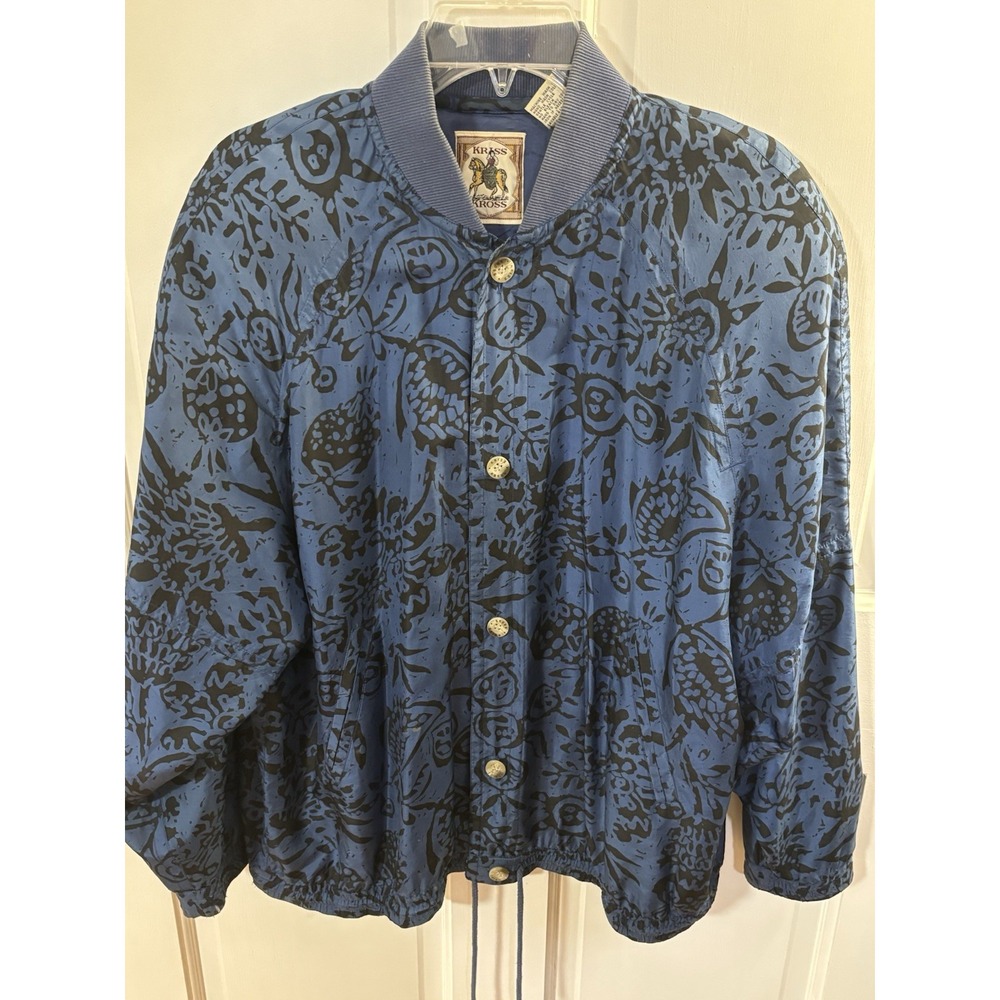 Vintage Men's Kriss Kross‎ 80's-90's 100% Silk Jacket Button Up